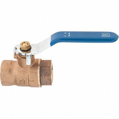 Value Collection - 1/2" Pipe, Bronze Full Port Ball Valve - 2 Piece, NPT Ends, Lever Handle, 600 WOG, 150 WSP - Americas Industrial Supply