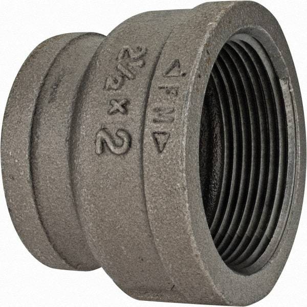 Value Collection - Class 150, 2-1/2 x 2" Black Pipe Reducing Bushing - Threaded, Malleable Iron - Americas Industrial Supply
