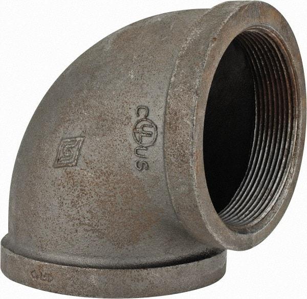 Value Collection - Size 4", Class 150, Malleable Iron Black Pipe 90° Elbow - 150 psi, Threaded End Connection - Americas Industrial Supply