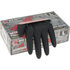 MCR Safety - Pack of (100) Size L, 3 mil, Powder Free Nitrile Disposable Gloves - Americas Industrial Supply