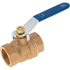 Value Collection - 1" Pipe, Bronze Full Port Ball Valve - 2 Piece, NPT Ends, Lever Handle, 600 WOG, 150 WSP - Americas Industrial Supply