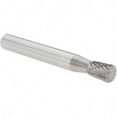 Value Collection - 1/4" Cut Diam, 1/4" Shank Diam, Inverted Cone Head Burr - Carbide, 5/16" LOC, 2" OAL - Americas Industrial Supply