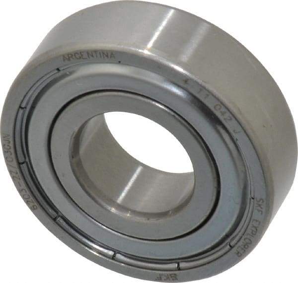 SKF - 17mm Bore Diam, 40mm OD, Double Shield Deep Groove Radial Ball Bearing - 12mm Wide, 1 Row, Round Bore, 4,750 Nm Static Capacity, 9,950 Nm Dynamic Capacity - Americas Industrial Supply