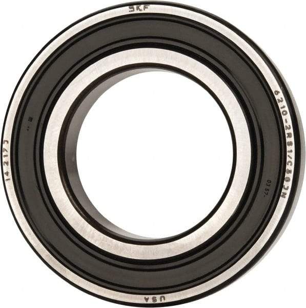 SKF - 50mm Bore Diam, 90mm OD, Double Seal Deep Groove Radial Ball Bearing - 20mm Wide, 1 Row, Round Bore, 23,200 Nm Static Capacity, 37,100 Nm Dynamic Capacity - Americas Industrial Supply