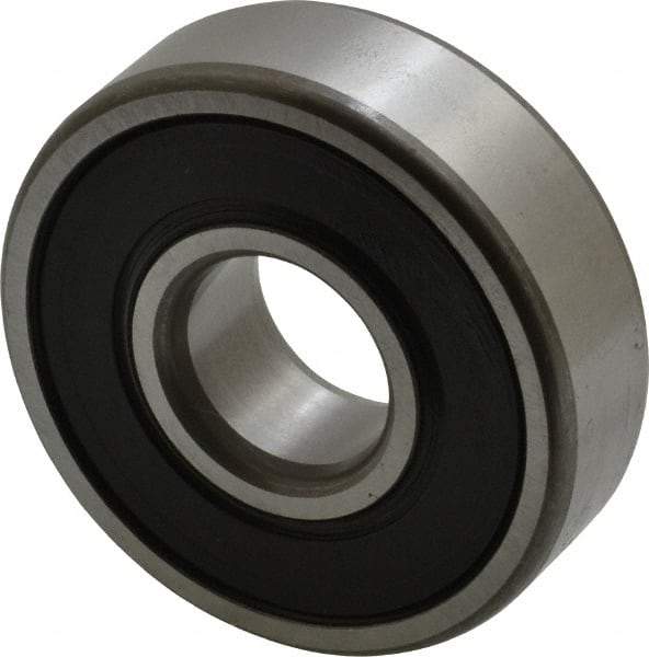 SKF - 15mm Bore Diam, 42mm OD, Double Seal Deep Groove Radial Ball Bearing - 13mm Wide, 1 Row, Round Bore, 5,400 Nm Static Capacity, 11,900 Nm Dynamic Capacity - Americas Industrial Supply