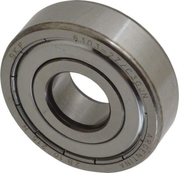 SKF - 17mm Bore Diam, 47mm OD, Double Shield Deep Groove Radial Ball Bearing - 14mm Wide, 1 Row, Round Bore, 6,550 Nm Static Capacity, 14,300 Nm Dynamic Capacity - Americas Industrial Supply