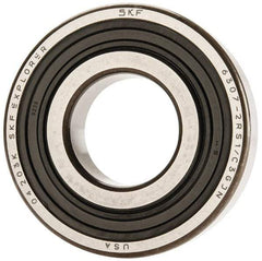 SKF - 35mm Bore Diam, 80mm OD, Double Seal Deep Groove Radial Ball Bearing - 21mm Wide, 1 Row, Round Bore, 19,000 Nm Static Capacity, 35,100 Nm Dynamic Capacity - Americas Industrial Supply