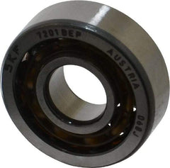 SKF - 12mm Bore Diam, 32mm OD, Open Angular Contact Radial Ball Bearing - 10mm Wide, 1 Row, Round Bore, 3,800 Lb Static Capacity, 7,610 Lb Dynamic Capacity - Americas Industrial Supply