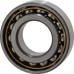 SKF - 25mm Bore Diam, 52mm OD, Open Angular Contact Radial Ball Bearing - 15mm Wide, 1 Row, Round Bore, 10,200 Lb Static Capacity, 15,600 Lb Dynamic Capacity - Americas Industrial Supply