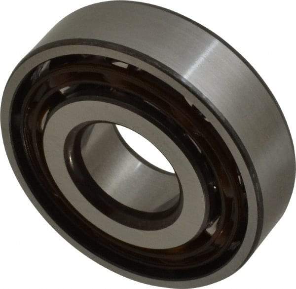 SKF - 20mm Bore Diam, 52mm OD, Open Angular Contact Radial Ball Bearing - 15mm Wide, 1 Row, Round Bore, 10,400 Lb Static Capacity, 17,400 Lb Dynamic Capacity - Americas Industrial Supply