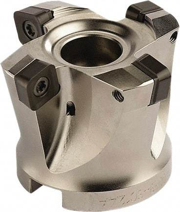 Seco - 7 Inserts, 3.937" Cutter Diam, 0.0787" Max Depth of Cut, Indexable High-Feed Face Mill - 1.2598" Arbor Hole Diam, 0.5669" Keyway Width, 1.9685" High, SCE.. 1206.. Inserts - Americas Industrial Supply