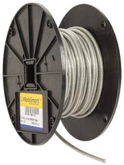 Value Collection - 3/16" x 3/32" Diam, Aircraft Cable - 920 Lb Breaking Strength, 7 x 7 Strand Core, Vinyl Coating - Americas Industrial Supply