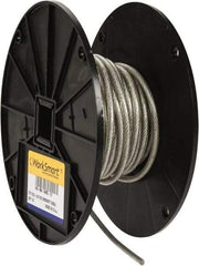 Value Collection - 3/16" x 3/32" Diam, Aircraft Cable - 920 Lb Breaking Strength, 7 x 7 Strand Core, Vinyl Coating - Americas Industrial Supply