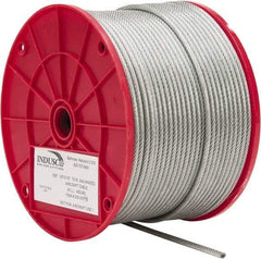 Value Collection - 3/16" x 1/8" Diam, Aircraft Cable - 2,000 Lb Breaking Strength, 7 x 19 Strand Core, Vinyl Coating - Americas Industrial Supply