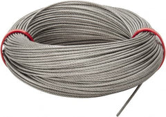 Value Collection - 1/16" Diam, Aircraft Cable - 480 Lb Breaking Strength, 7 x 7 Strand Core - Americas Industrial Supply
