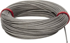 Value Collection - 1/16" Diam, Aircraft Cable - 480 Lb Breaking Strength, 7 x 7 Strand Core - Americas Industrial Supply
