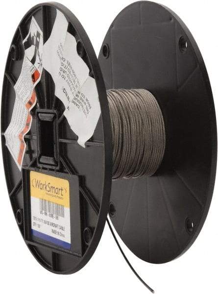 Value Collection - 1/16" Diam, Aircraft Cable - 500 Lb Breaking Strength, 1 x 19 Single Strand - Americas Industrial Supply