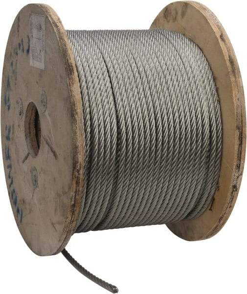 Value Collection - 5/16" Diam, Galvanized Steel Wire Rope - 9,800 Lb Breaking Strength, 7 x 19 Strand Core - Americas Industrial Supply