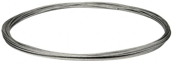 Value Collection - 3/16" Diam, Galvanized Steel Wire Rope - 4,200 Lb Breaking Strength, 7 x 19 Strand Core - Americas Industrial Supply