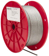 Value Collection - 1/8" Diam, Galvanized Steel Wire Rope - 2,000 Lb Breaking Strength, 7 x 19 Strand Core - Americas Industrial Supply