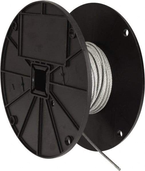 Value Collection - 1/8" Diam, Galvanized Steel Wire Rope - 2,000 Lb Breaking Strength, 7 x 19 Strand Core - Americas Industrial Supply