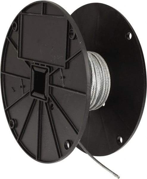 Value Collection - 1/8" Diam, Galvanized Steel Wire Rope - 2,000 Lb Breaking Strength, 7 x 19 Strand Core - Americas Industrial Supply