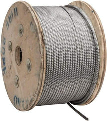 Value Collection - 1/4" Diam, Galvanized Steel Wire Rope - 7,000 Lb Breaking Strength, 7 x 19 Strand Core - Americas Industrial Supply