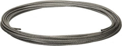 Value Collection - 1/4" Diam, Galvanized Steel Wire Rope - 7,000 Lb Breaking Strength, 7 x 19 Strand Core - Americas Industrial Supply