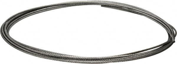 Value Collection - 1/4" Diam, Galvanized Steel Wire Rope - 7,000 Lb Breaking Strength, 7 x 19 Strand Core - Americas Industrial Supply