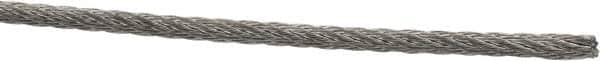 Value Collection - 3/32" Diam, Aircraft Cable - 920 Lb Breaking Strength, 7 x 7 Strand Core - Americas Industrial Supply