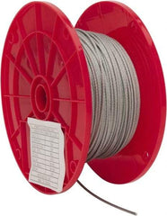 Value Collection - 3/32" Diam, Aircraft Cable - 920 Lb Breaking Strength, 7 x 7 Strand Core - Americas Industrial Supply