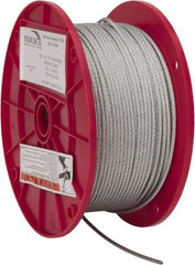 Value Collection - 1/8" Diam, Aircraft Cable - 1,700 Lb Breaking Strength, 7 x 7 Strand Core - Americas Industrial Supply