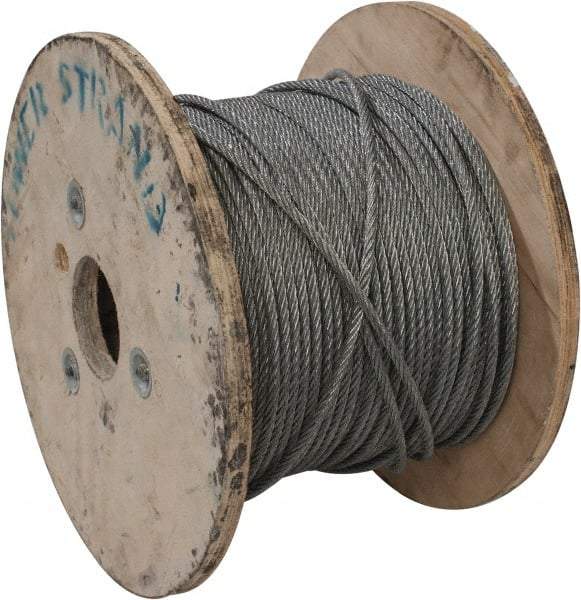 Value Collection - 1/4" Diam, Aircraft Cable - 6,100 Lb Breaking Strength, 7 x 7 Strand Core - Americas Industrial Supply