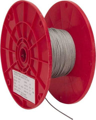 Value Collection - 1/16" Diam, Aircraft Cable - 480 Lb Breaking Strength, 7 x 7 Strand Core - Americas Industrial Supply