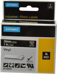 Dymo - 1" Wide x 216" Long, Black Vinyl Label Printer Cartridge - For RHINO 6000, 6500 - Americas Industrial Supply