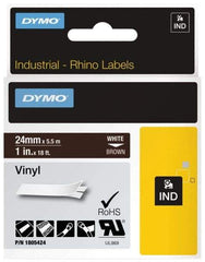 Dymo - 1" Wide x 216" Long, Brown Vinyl Label Printer Cartridge - For RHINO 6000, 6500 - Americas Industrial Supply