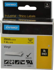 Dymo - 1" Wide x 216" Long, Yellow Vinyl Label Printer Cartridge - For RHINO 6000, 6500 - Americas Industrial Supply