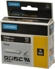 Dymo - 5" Wide x 216" Long, Black Vinyl Label Printer Cartridge - For RHINO 1000, 3000, 4200, 5000, 5200,6000, 6500 - Americas Industrial Supply