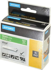 Dymo - 5" Wide x 216" Long, Green Vinyl Label Printer Cartridge - For RHINO 1000, 3000, 4200, 5000, 5200,6000, 6500 - Americas Industrial Supply
