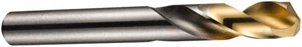 DORMER - 16mm 135° Spiral Flute High Speed Steel Screw Machine Drill Bit - Bright Finish, Right Hand Cut, 58mm Flute Length, 115mm OAL, Split Point, Straight Shank - Americas Industrial Supply