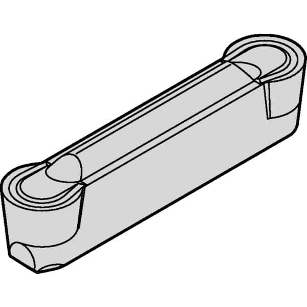 Kennametal - 0600R GMP Grade KCU25, 6mm Cutting Width Carbide Grooving Insert - 4.88mm Max Depth of Cut, Neutral, 3mm Corner Radius, AlTiN Finish - Americas Industrial Supply