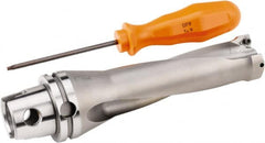 Kennametal - 87mm Max Drill Depth, 3xD, 29mm Diam, Indexable Insert Drill - 2 Inserts, 1.5748" Shank Diam, KM40 Modular Connection Shank - Americas Industrial Supply