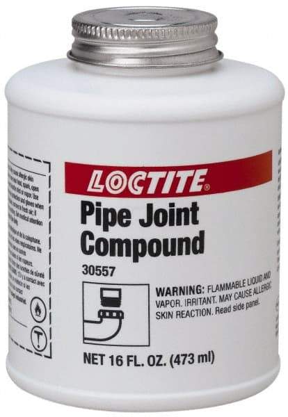 Loctite - 16 Fluid Ounce Brush Top Can, Medium Strength Brown Chemical Pipe Thread Sealant - Series 5117 - Americas Industrial Supply