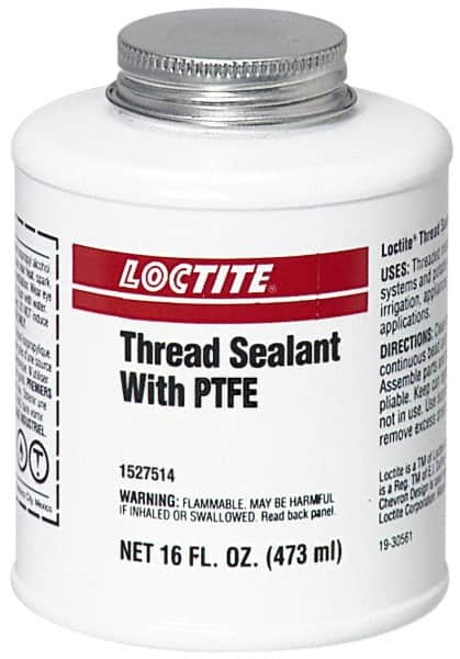 Loctite - 16 Fluid Ounce Brush Top Can, White, Paste Chemical Pipe Thread Sealant - Series 5113 - Americas Industrial Supply