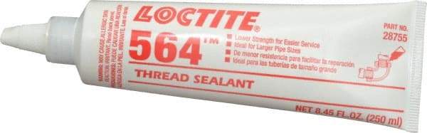 Loctite - 250 mL Tube, Off-White, Low Strength Paste Threadlocker - Series 564, 72 Hour Full Cure Time, Hand Tool, Heat Removal - Americas Industrial Supply