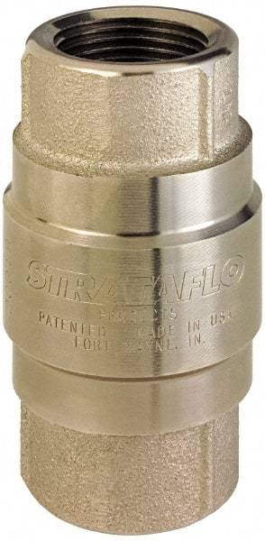 Strataflo - 3/8" Nickel Plated Brass Check Valve - Inline, FNPT x FNPT, 400 WOG - Americas Industrial Supply