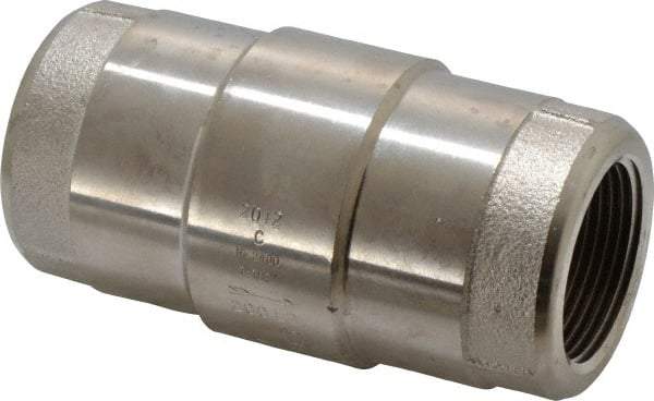 Strataflo - 1-1/4" Nickel Plated Brass Check Valve - Inline, FNPT x FNPT, 400 WOG - Americas Industrial Supply