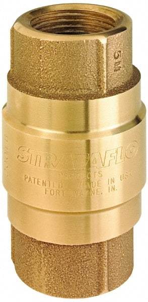 Strataflo - 2-1/2" Brass Check Valve - Inline, FNPT x FNPT, 200 WOG - Americas Industrial Supply
