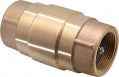 Strataflo - 1-1/2" Brass Check Valve - Inline, FNPT x FNPT, 200 WOG - Americas Industrial Supply