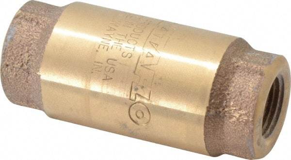 Strataflo - 3/8" Brass Check Valve - Inline, FNPT x FNPT, 400 WOG - Americas Industrial Supply